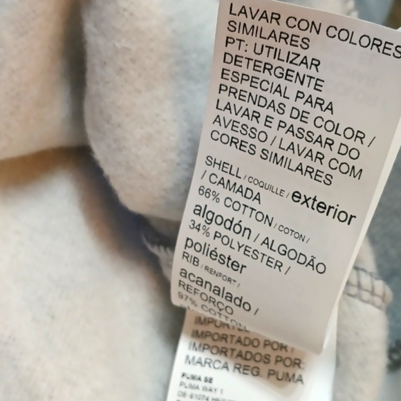 Puma Big Logo Crewneck Grey Black Sweatshirt Men's Size Small - Picture 6 of 6